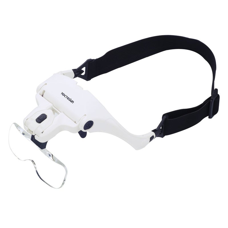 YOCTOSUN Head Mount Magnifier with 2 Led Professional Jeweler's Loupe Light Bracket and Headband are Interchangeable - Image 2